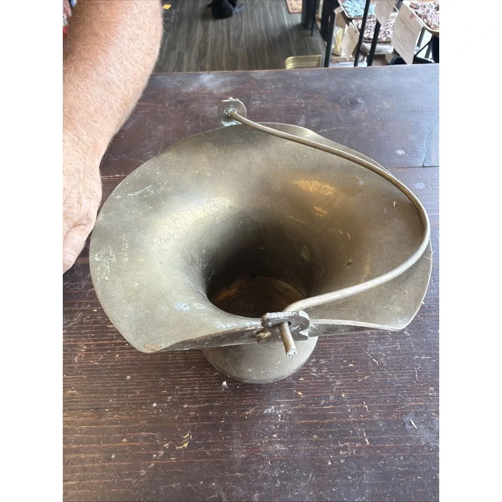 Vintage Handmade In India Brass Bucket with Handle